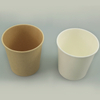 Disposable Paper Lunch Box 8Oz White Kraft Paper Soup Cup Take Away Food Container Box