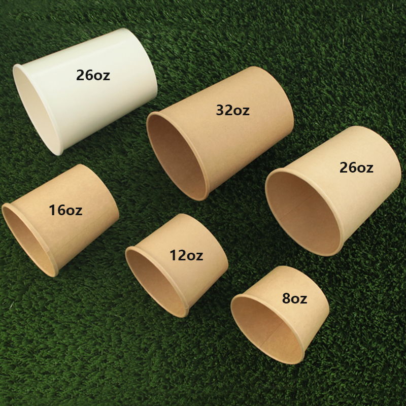 Eco Friendly Packaging Custom Logo Disposable Round Kraft Paper Food Container Bowl with Lids Take Away