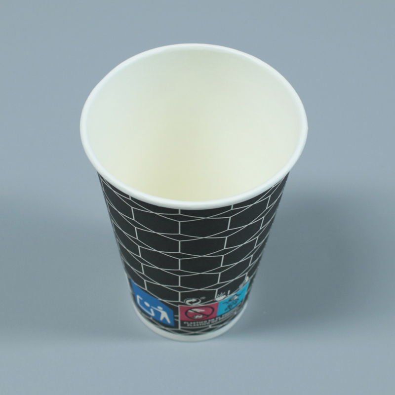 Custom Logo Disposable Paper Cups Single Double Wall For Hot Coffee Cold Drinks Lids With Customization