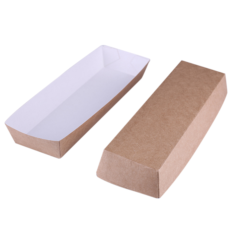 Food Tray -white inside+kraft outside