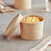 No Added Pfas Customized Paper Soup Barrels With Paper Lids Brown Paper Soup Bowl Disposable Kraft Soup Cup
