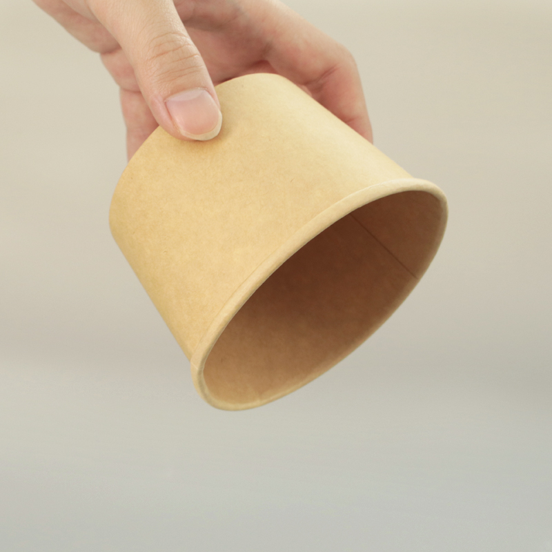 No Added Pfas Customized Paper Soup Barrels With Paper Lids Brown Paper Soup Bowl Disposable Kraft Soup Cup