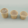 No Added Pfas Customized Paper Soup Barrels With Paper Lids Brown Paper Soup Bowl Disposable Kraft Soup Cup