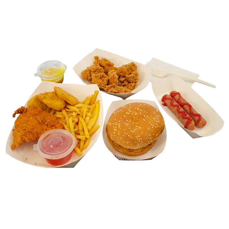 #300 3LBS. French Fries Fried Chicken Red Check Paper Food Tray
