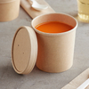 Disposable Paper Lunch Box 8Oz White Kraft Paper Soup Cup Take Away Food Container Box