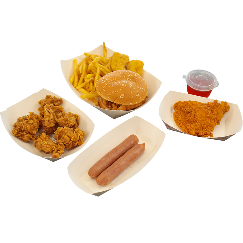#300 3LBS. French Fries Fried Chicken Red Check Paper Food Tray